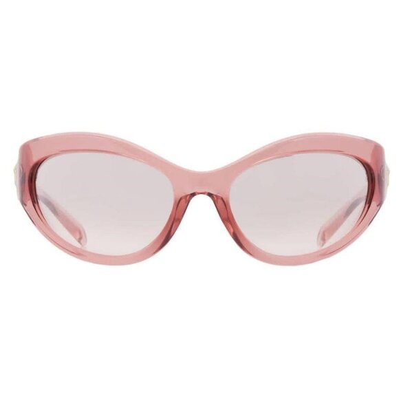 New Authentic Versace Light Brown Silver Mirror Cat Eye Ladies Sunglasses VE4485 - Picture 1 of 5